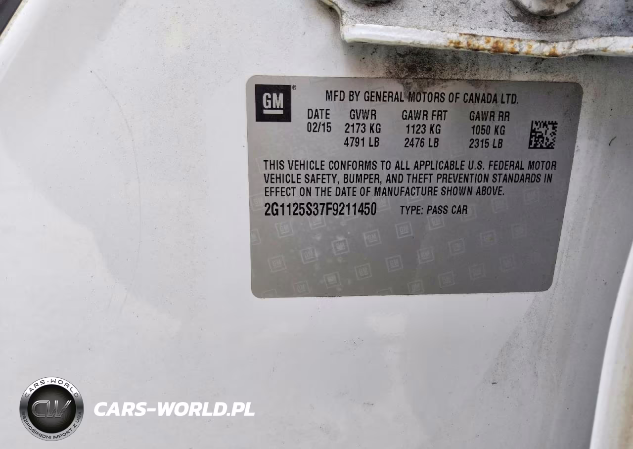 2015 Chevrolet Impala Lt VIN:2G1125S37F9211450 - 13