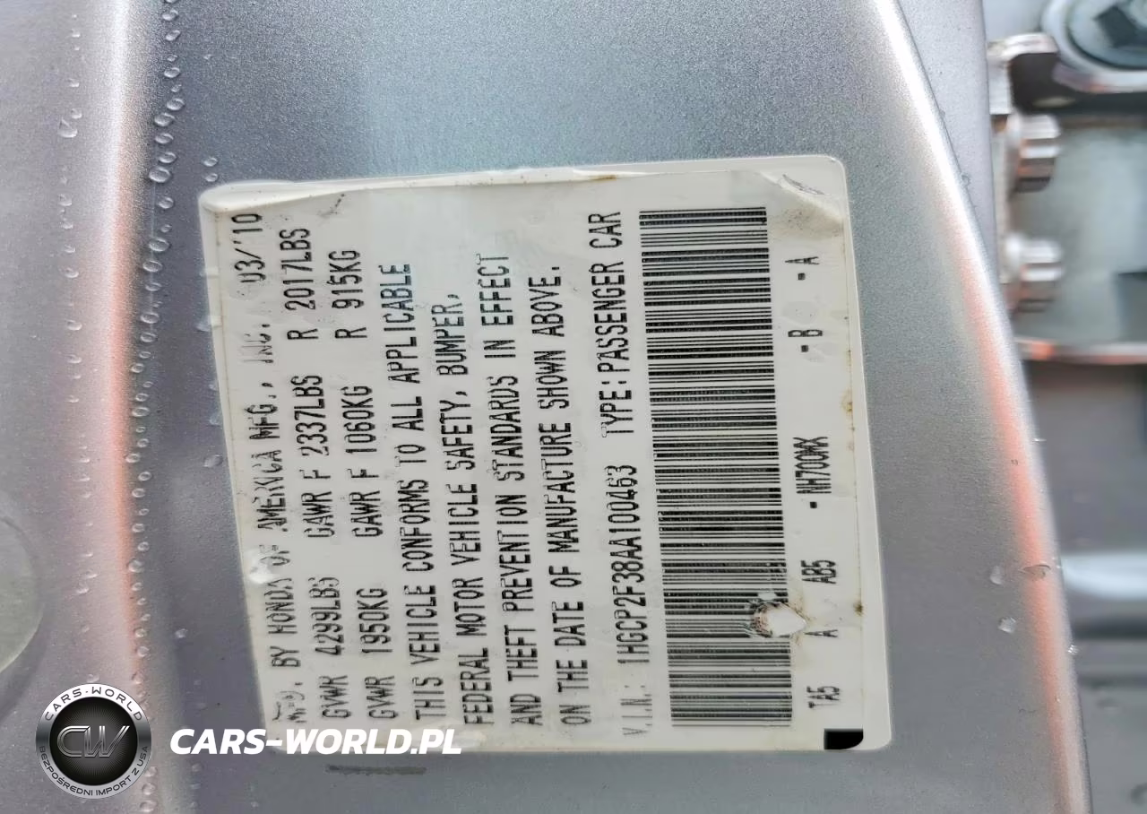 2010 Honda Accord Lx VIN:1HGCP2F38AA100463 - 12