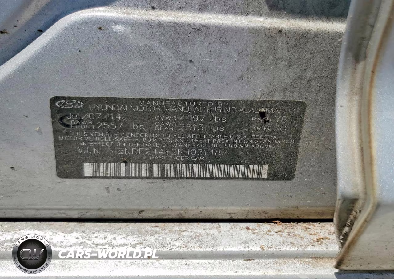 2015 Hyundai Sonata Se VIN:5NPE24AF2FH031482 - 12