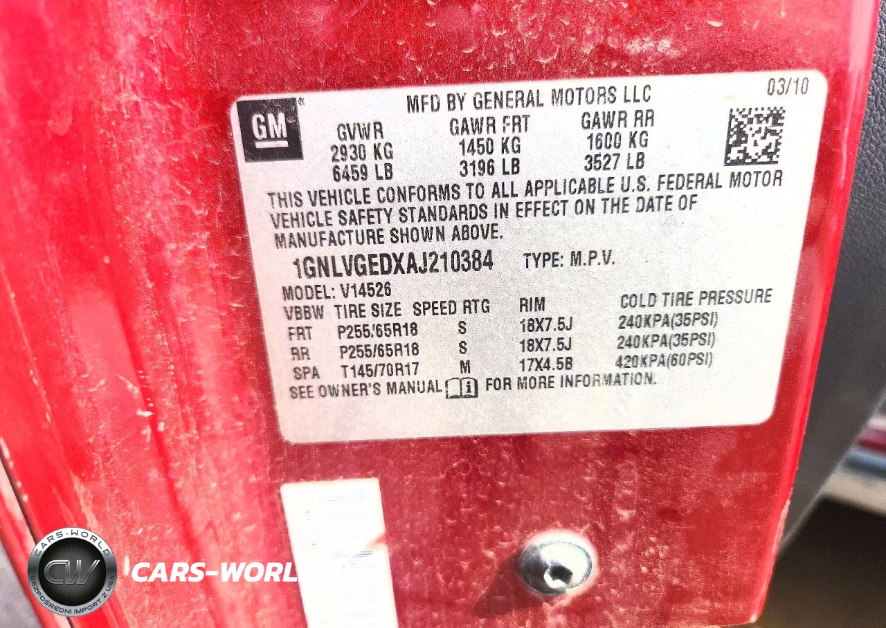 2010 Chevrolet Traverse Lt VIN:1GNLVGEDXAJ210384 - 12