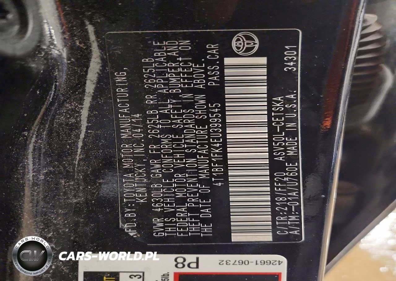 2014 Toyota Camry Se Sport VIN:4T1BF1FK4EU399545 - 13