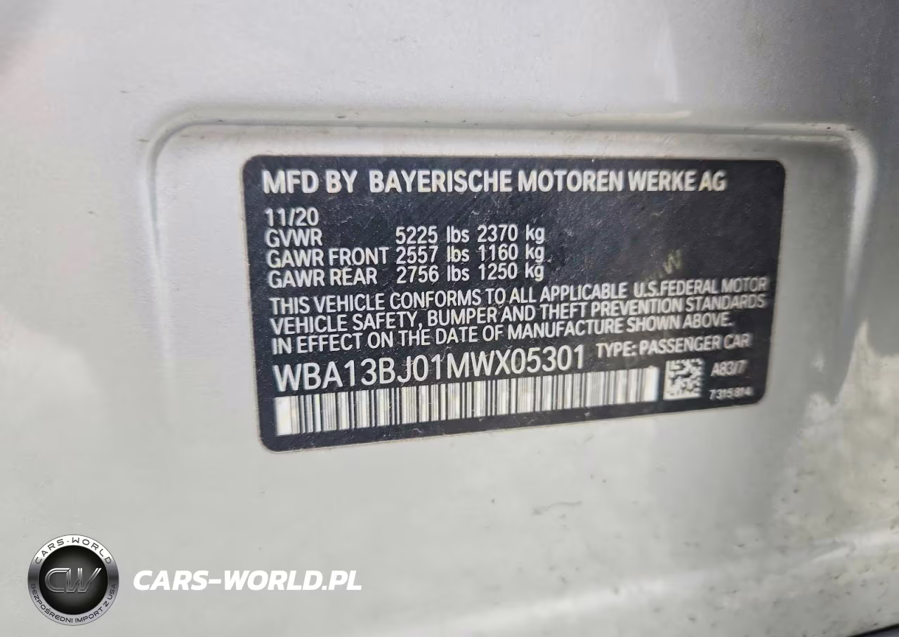 2021 BMW 530 Xi VIN:WBA13BJ01MWX05301 - 12