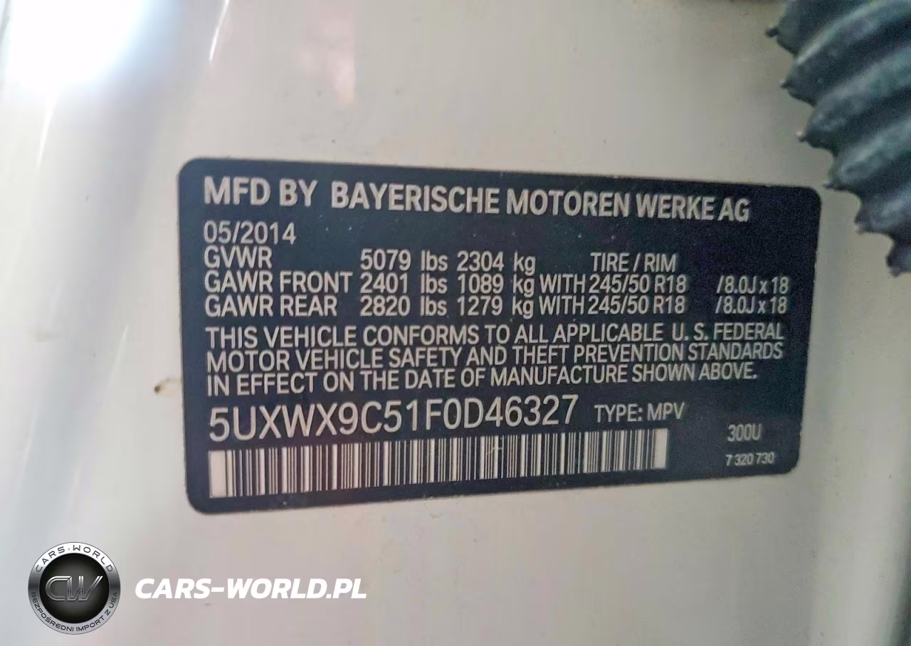 2015 BMW X3 xDrive28I VIN:5UXWX9C51F0D46327 - 13