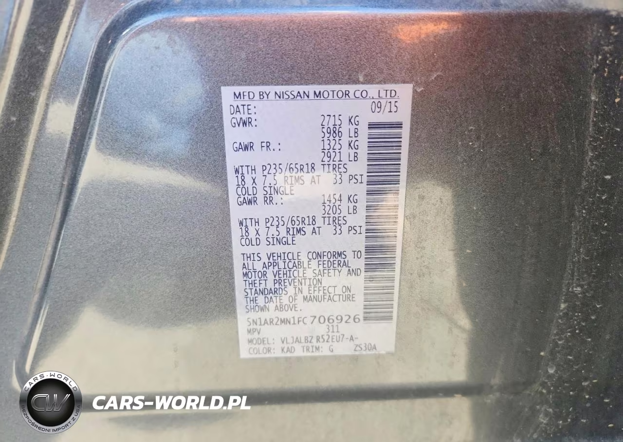 2015 Nissan Pathfinder S VIN:5N1AR2MN1FC706926 - 13