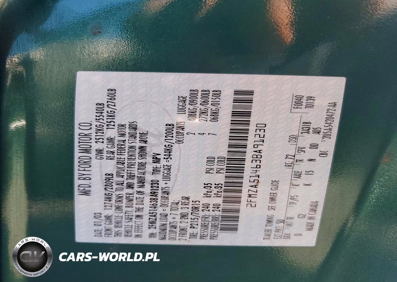 2003 Ford Windstar Lx VIN:2FMZA51463BA91230 - 13