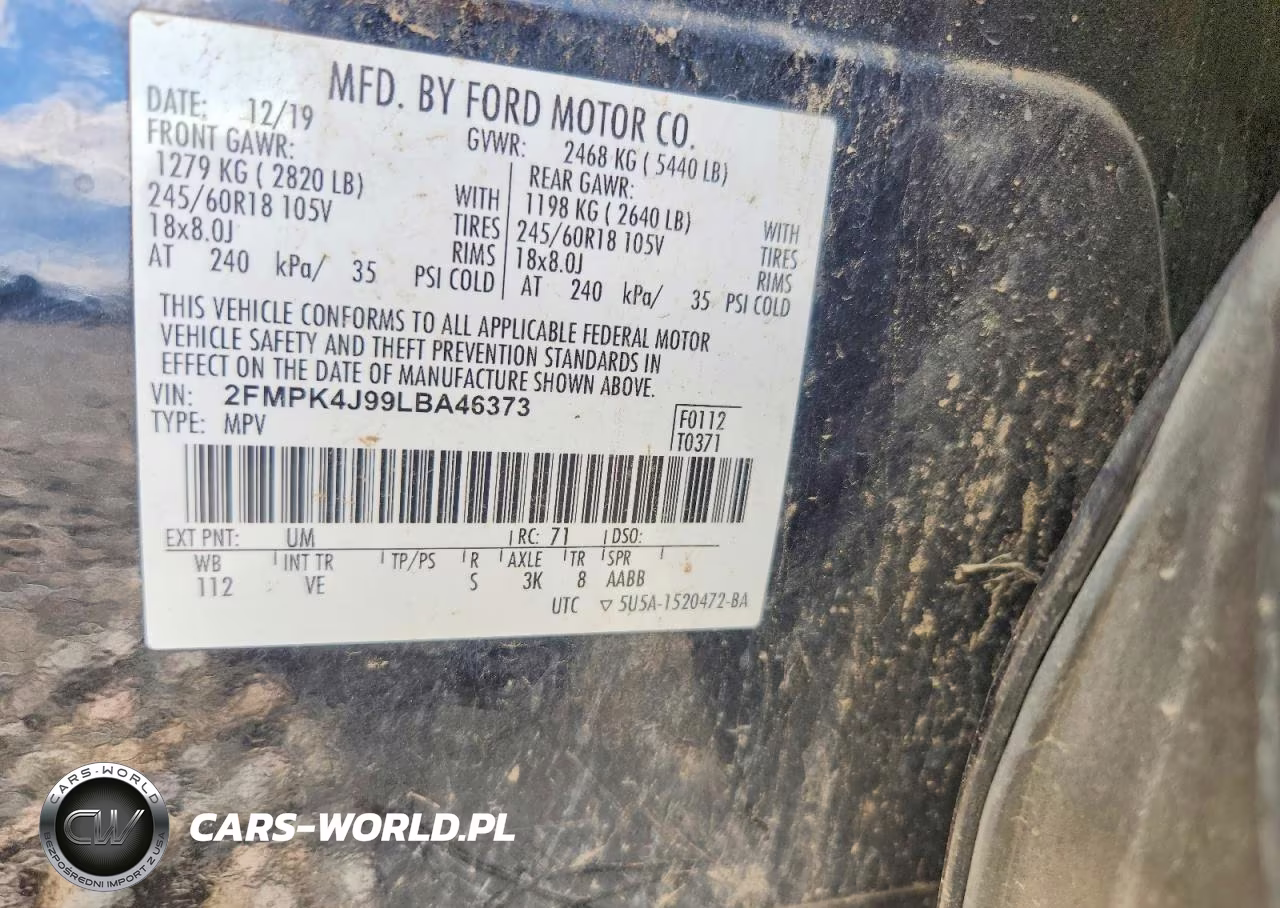 2020 Ford Edge Sel VIN:2FMPK4J99LBA46373 - 12