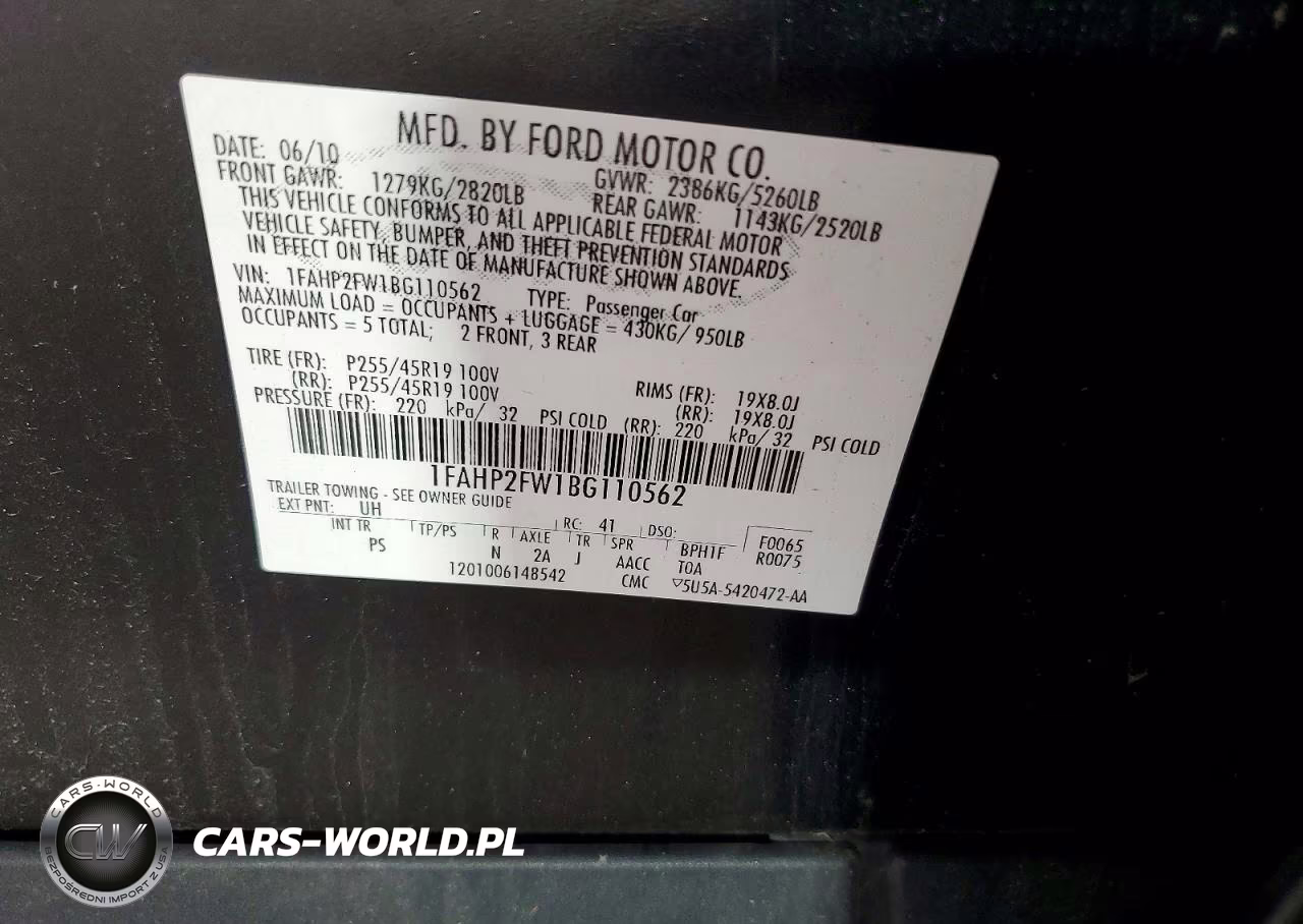 2011 Ford Taurus Limited VIN:1FAHP2FW1BG110562 - 12