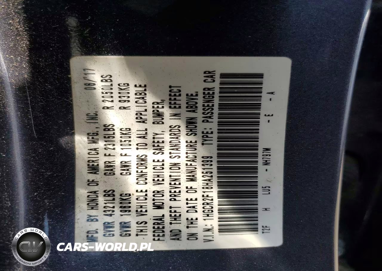 2017 Honda Accord Sport Special Edition VIN:1HGCR2F18HA251399 - 12