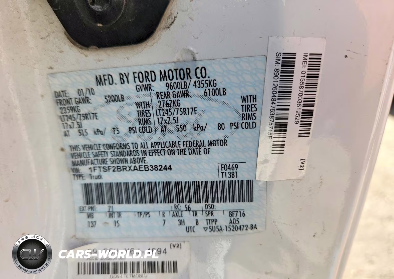 2010 Ford F250 Super Duty VIN:1FTSF2BRXAEB38244 - 12