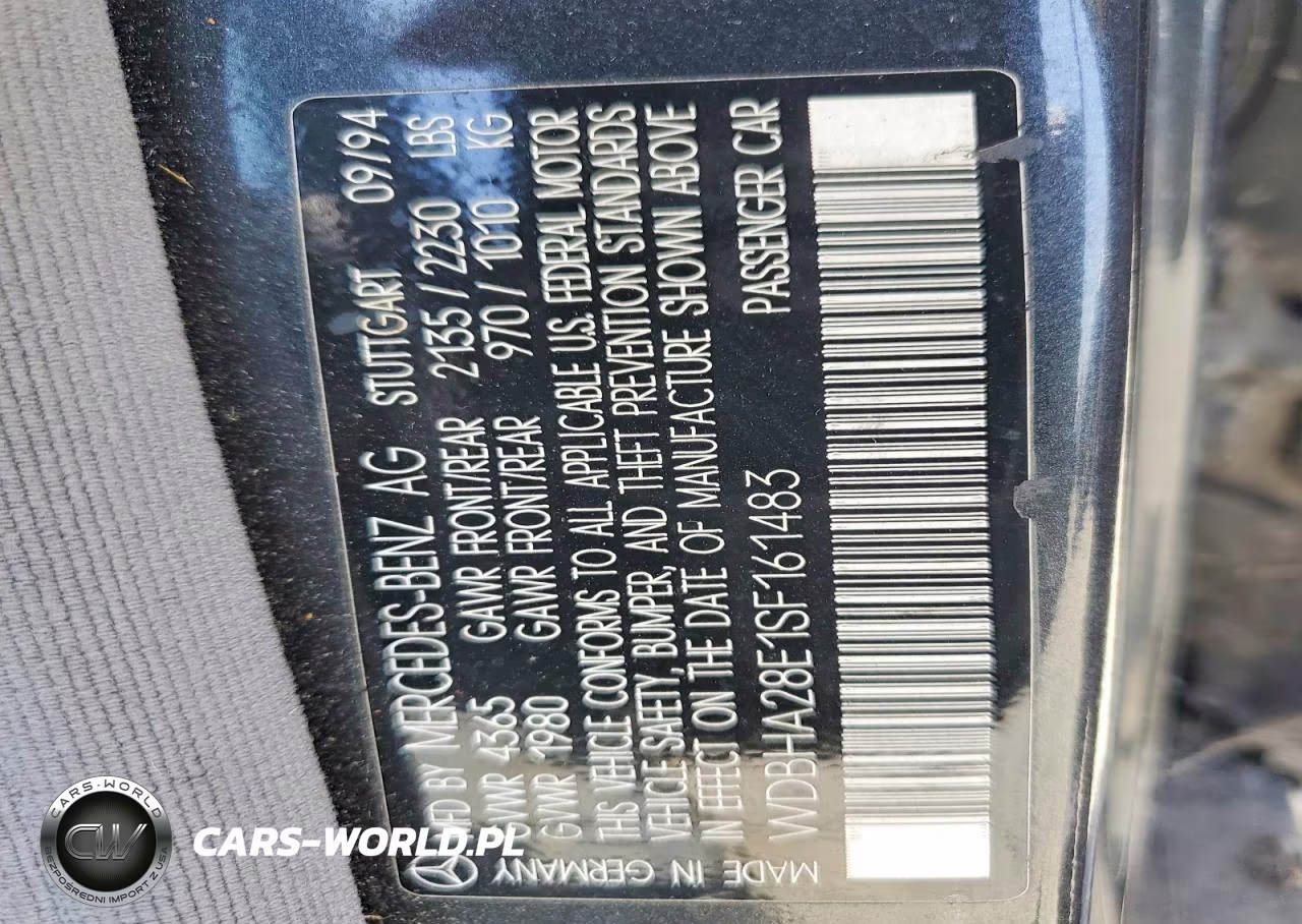 1995 Mercedes-Benz C 280 VIN:WDBHA28E1SF161483 - 12