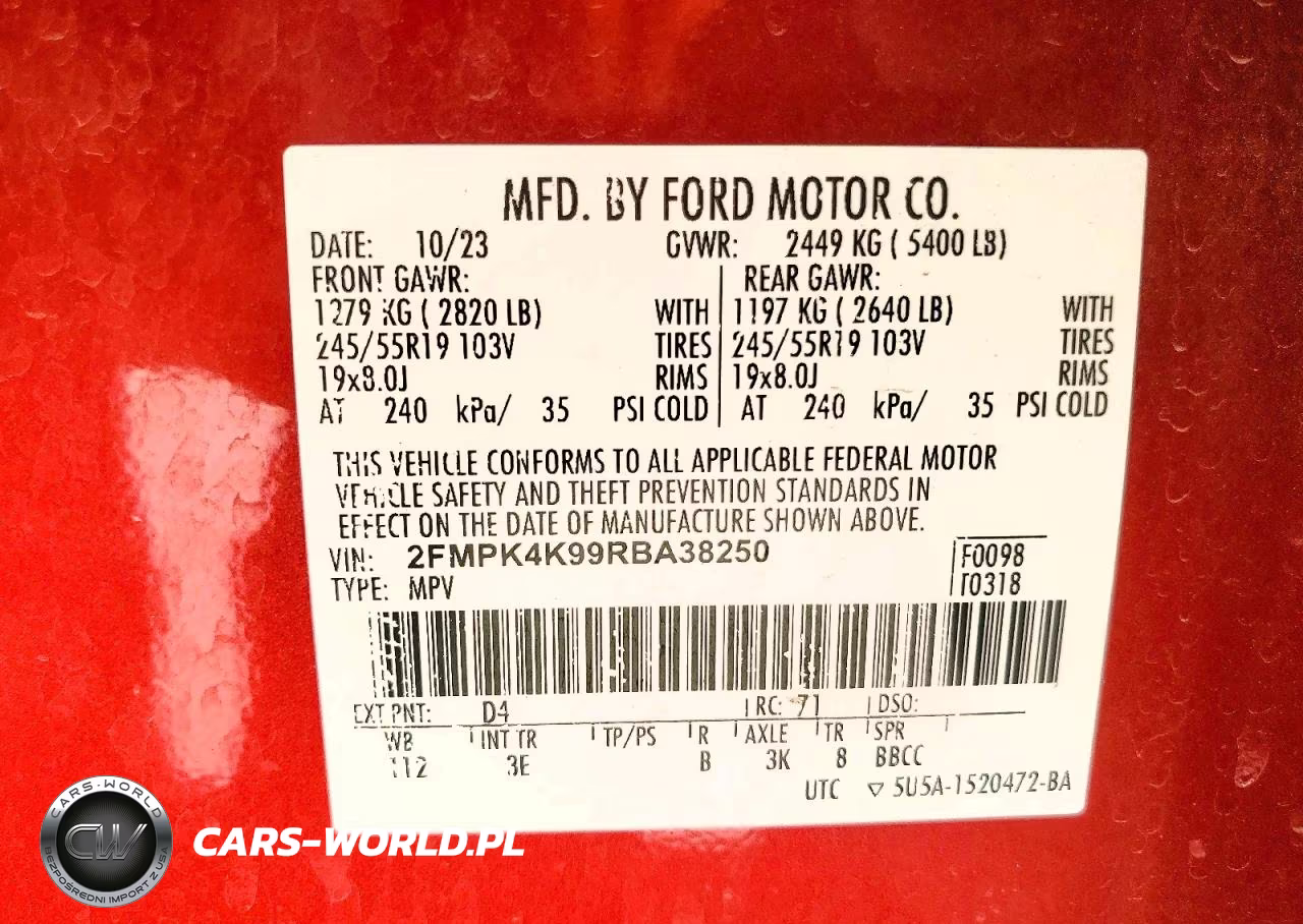 2024 Ford Edge Titanium VIN:2FMPK4K99RBA38250 - 12