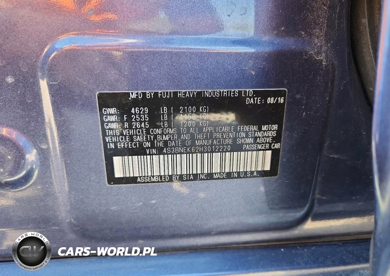 2017 Subaru Legacy 3.6R Limited VIN:4S3BNEK62H3012220 - 12