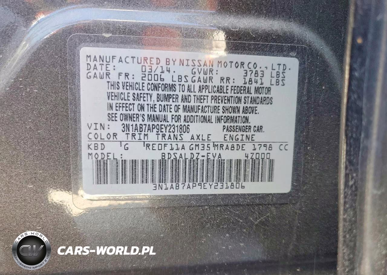 2014 Nissan Sentra Sv VIN:3N1AB7AP9EY231806 - 13