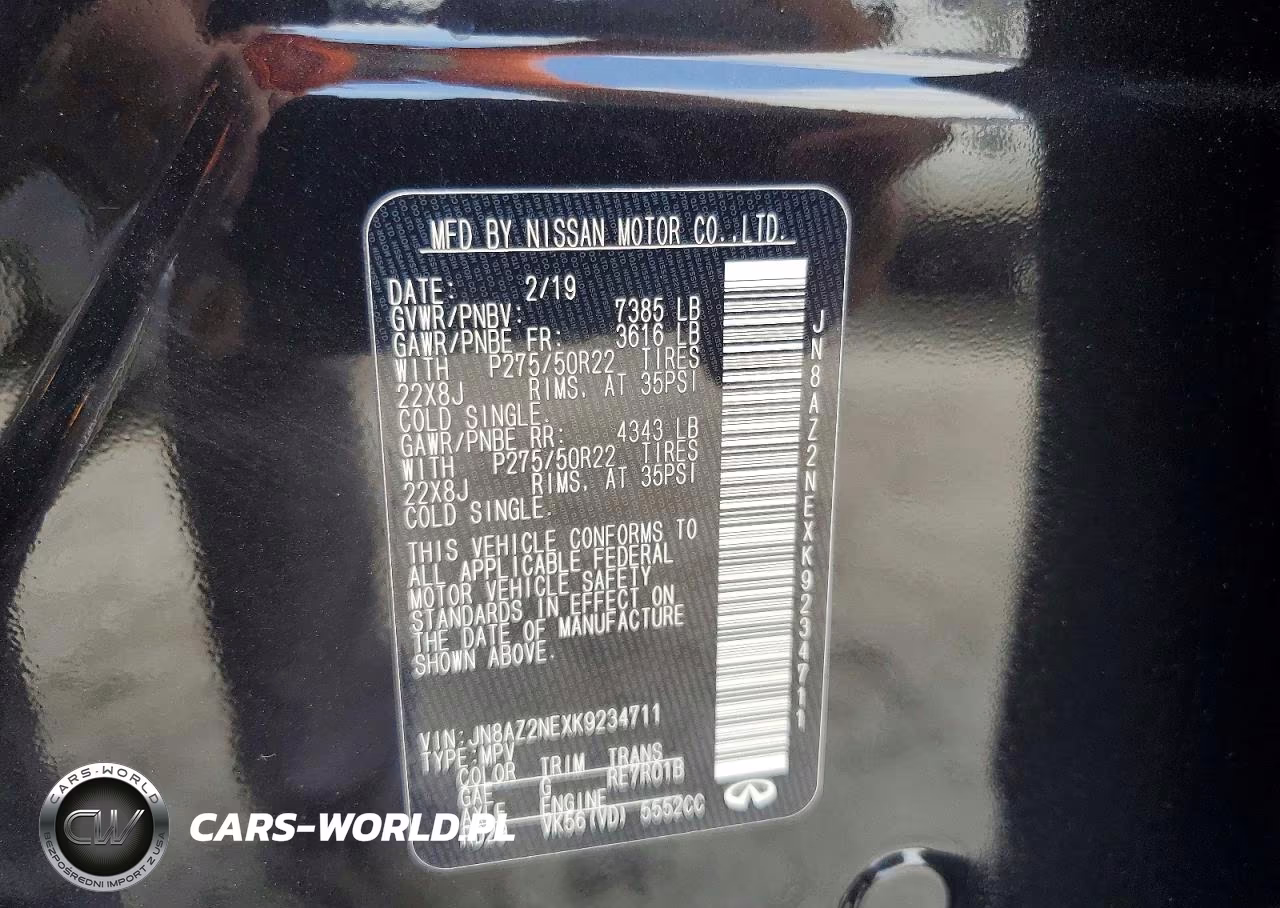 2019 Infiniti Qx80 Limited VIN:JN8AZ2NEXK9234711 - 14