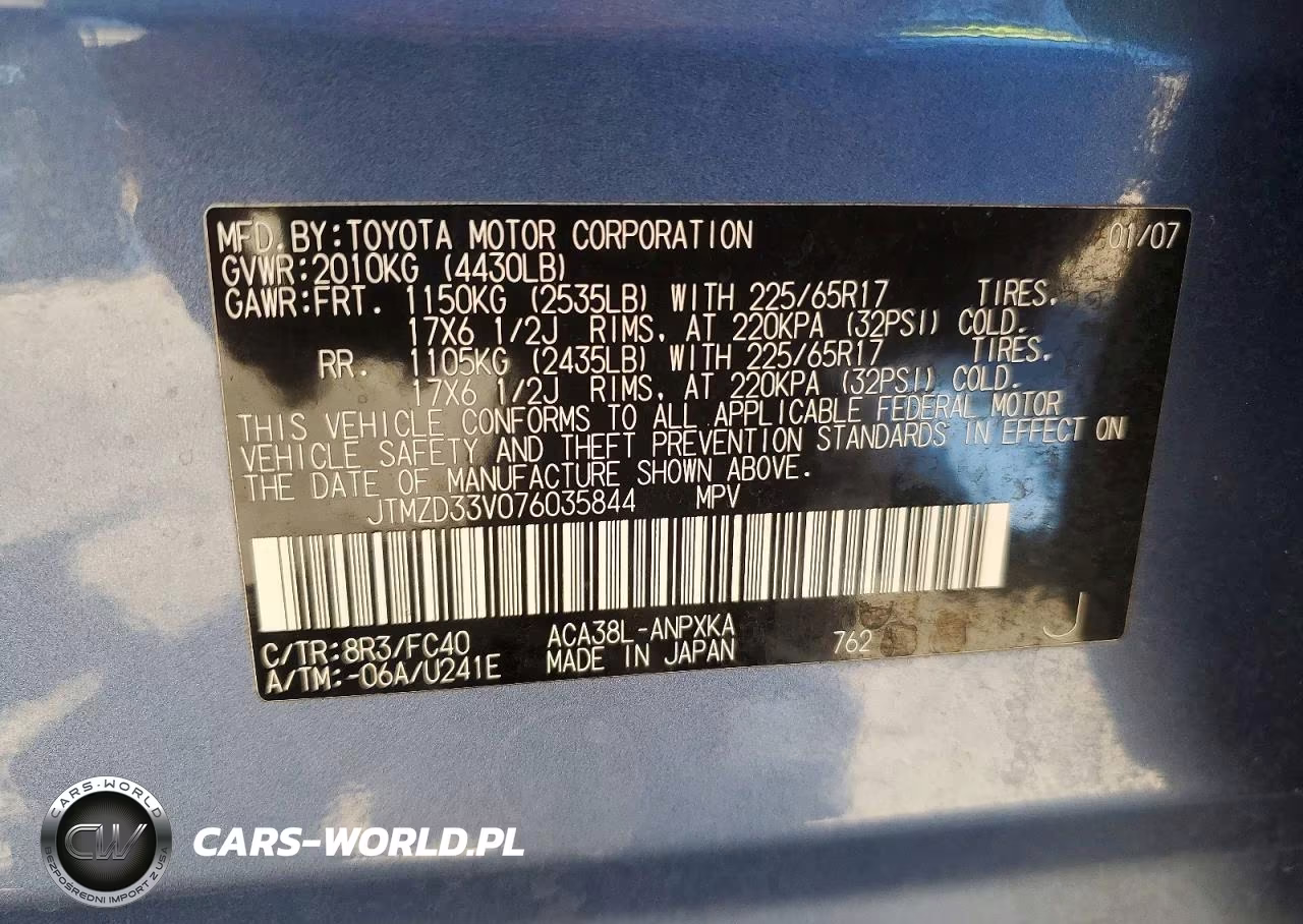 2007 Toyota Rav4 Base VIN:JTMZD33V076035844 - 14