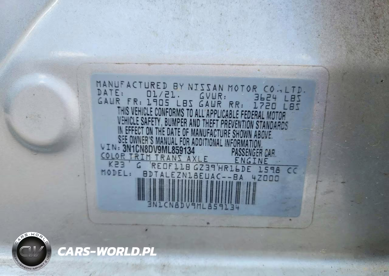 2021 Nissan Versa S VIN:3N1CN8DV9ML859134 - 12