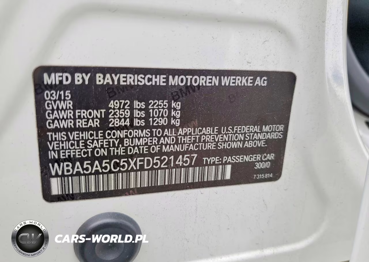 2015 BMW 528 I VIN:WBA5A5C5XFD521457 - 12