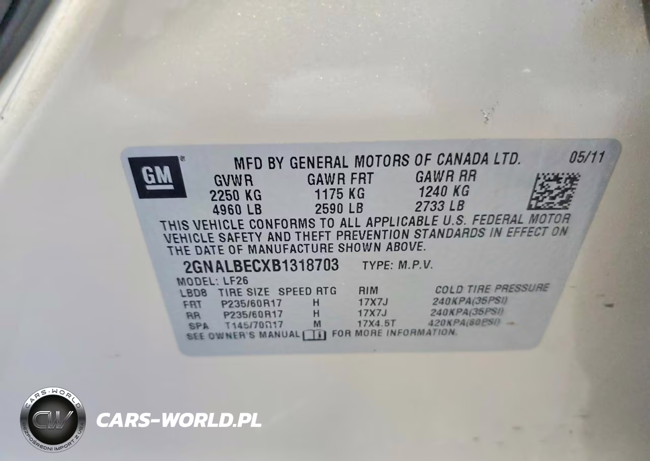 2011 Chevrolet Equinox Ls VIN:2GNALBECXB1318703 - 13