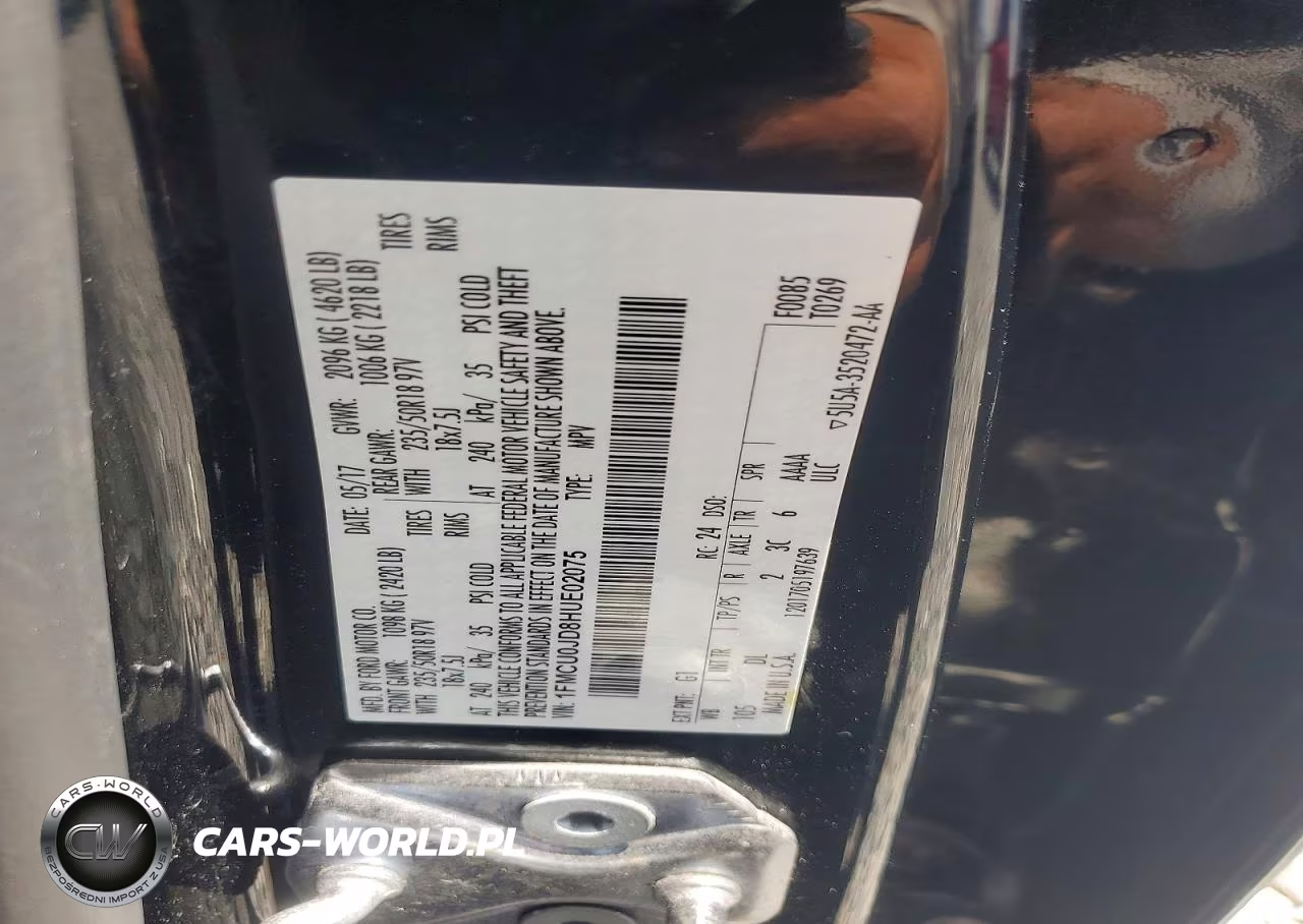 2017 Ford Escape Titanium VIN:1FMCU0JD8HUE02075 - 12