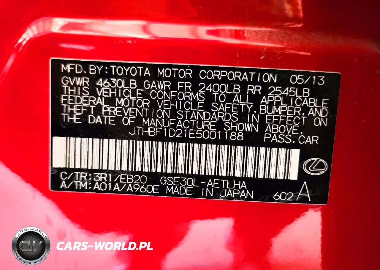 2014 Lexus Is 250 VIN:JTHBF1D21E5001188 - 12