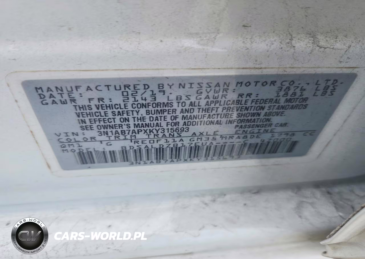 2019 Nissan Sentra Sv VIN:3N1AB7APXKY315693 - 12