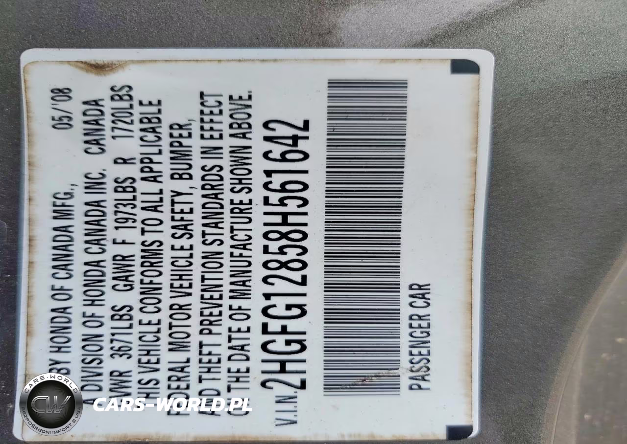 2008 Honda Civic Ex VIN:2HGFG12858H561642 - 12