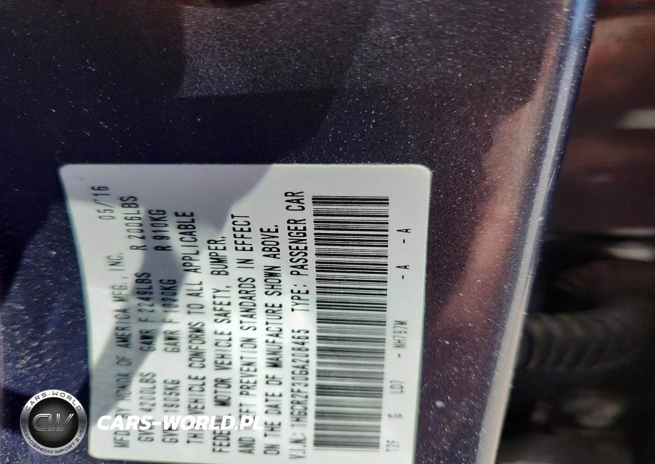 2016 Honda Accord Lx VIN:1HGCR2F30GA208465 - 13