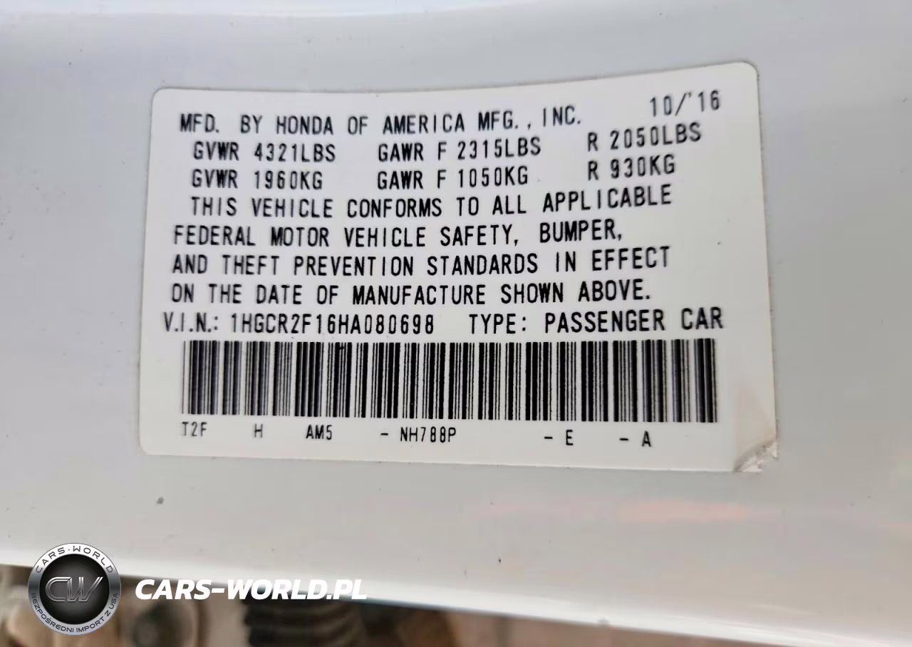 2017 Honda Accord Sport Special Edition VIN:1HGCR2F16HA080698 - 12