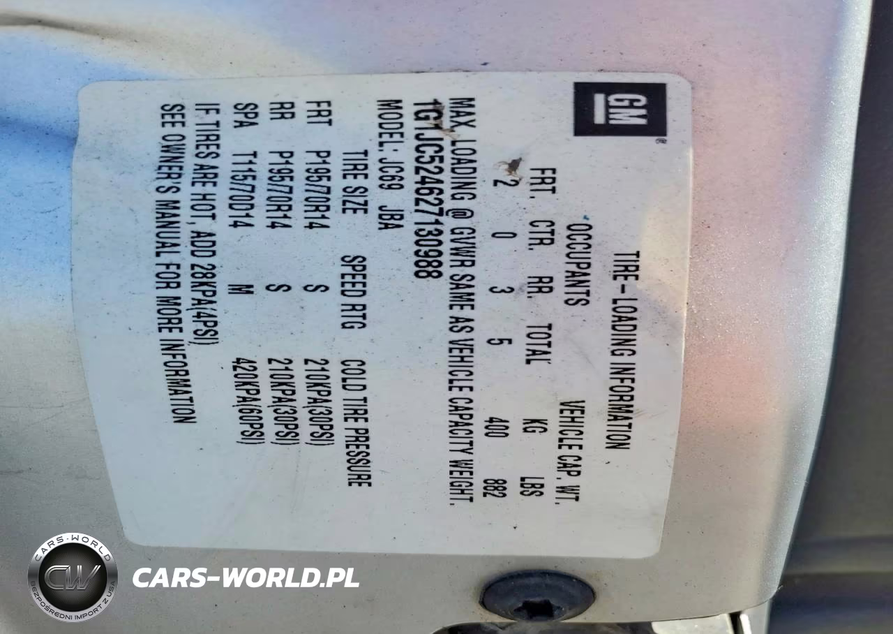 2002 Chevrolet Cavalier Base VIN:1G1JC524627130988 - 13