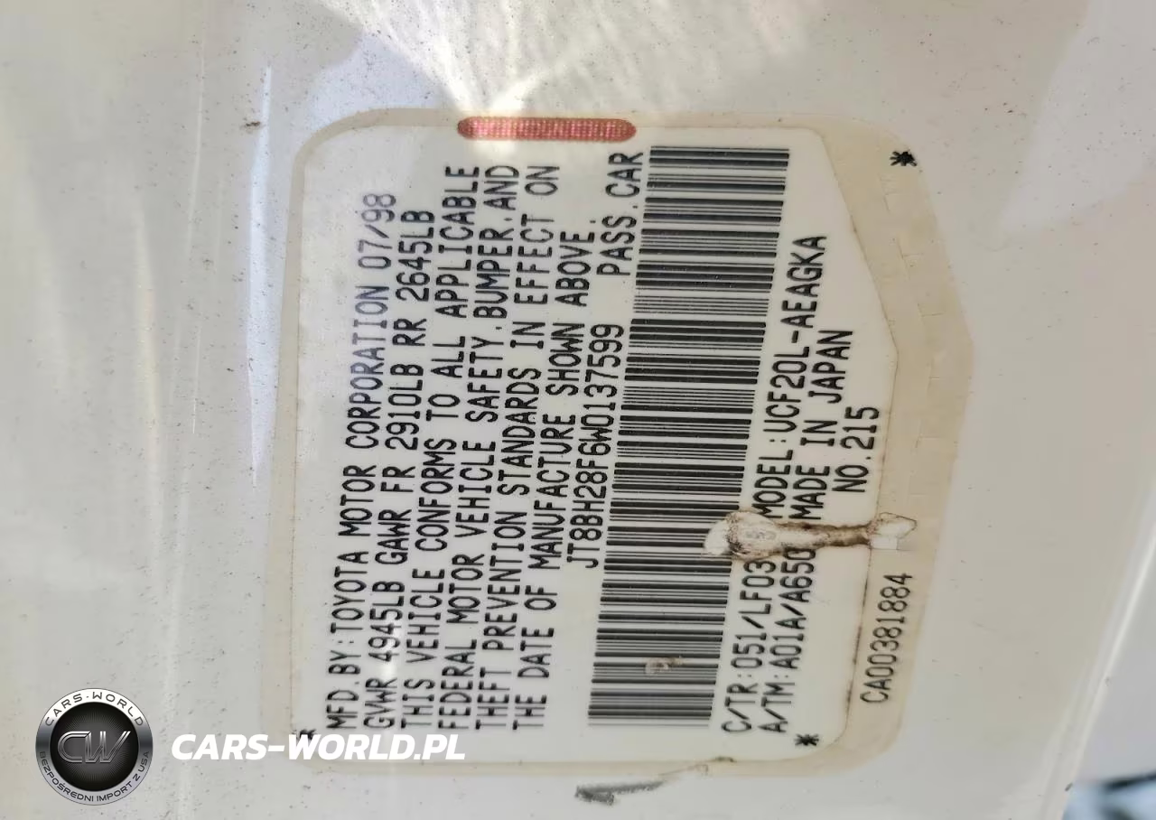 1998 Lexus Ls 400 VIN:JT8BH28F6W0137599 - 12