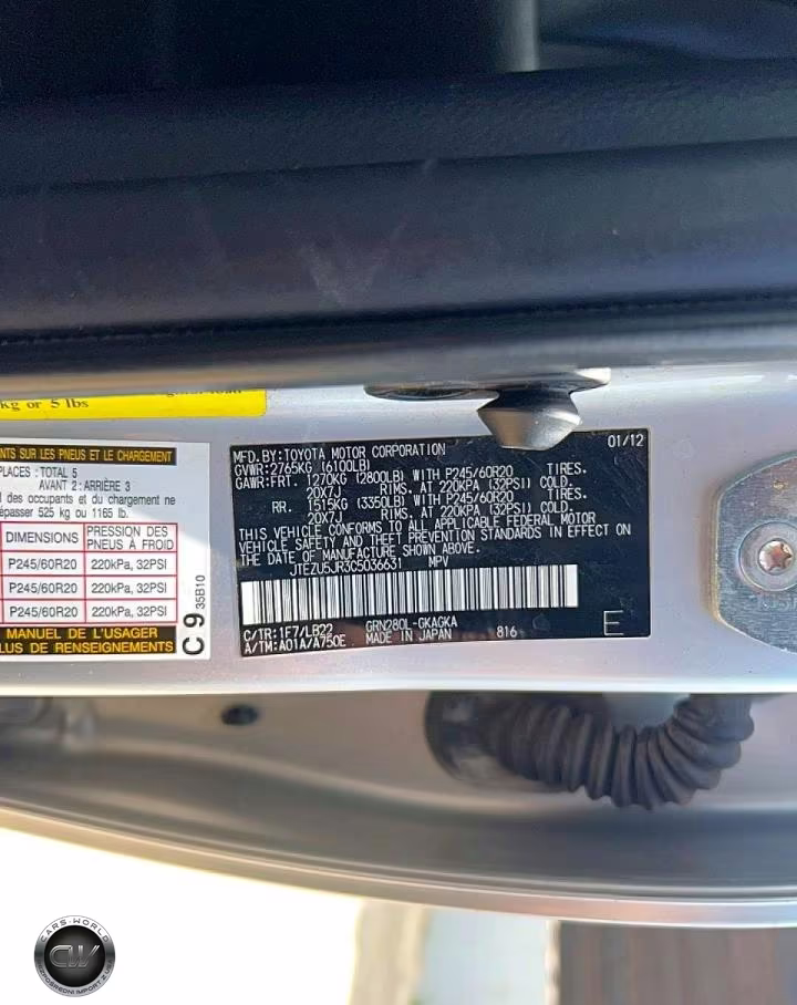 2012 Toyota 4Runner Limited VIN:JTEZU5JR3C5036631 - 10