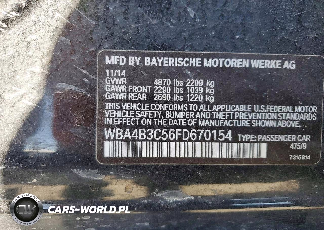 2015 BMW 435 Xi Gran Coupe VIN:WBA4B3C56FD670154 - 12