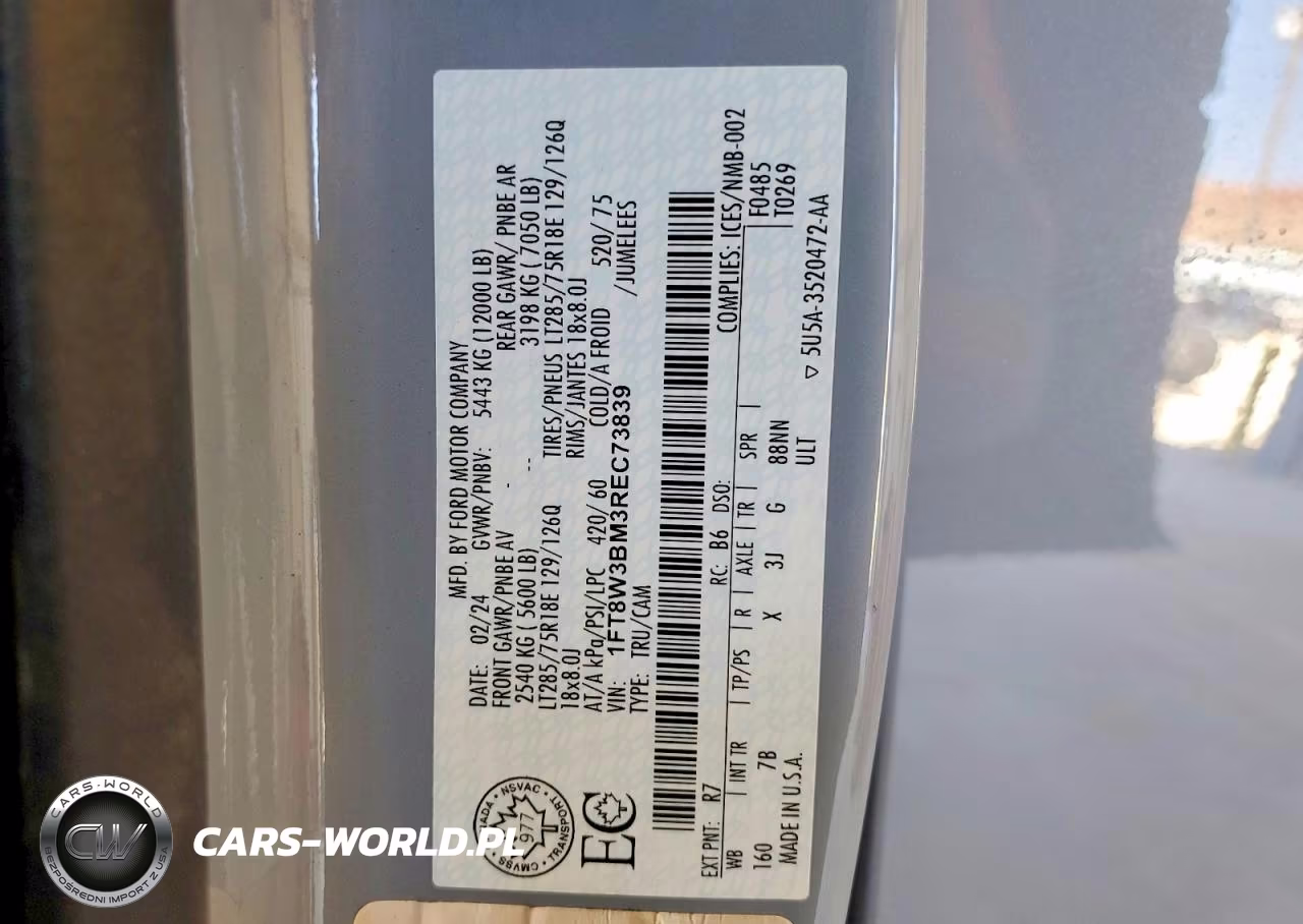 2024 Ford F350 Super Duty VIN:1FT8W3BM3REC73839 - 13