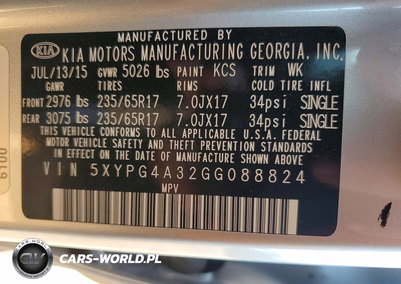 2016 Kia Sorento L VIN:5XYPG4A32GG088824 - 13