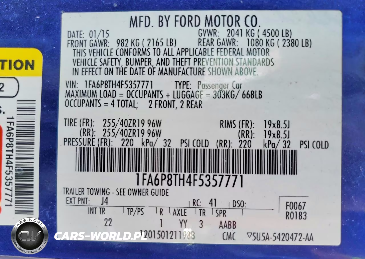 2015 Ford Mustang VIN:1FA6P8TH4F5357771 - 12