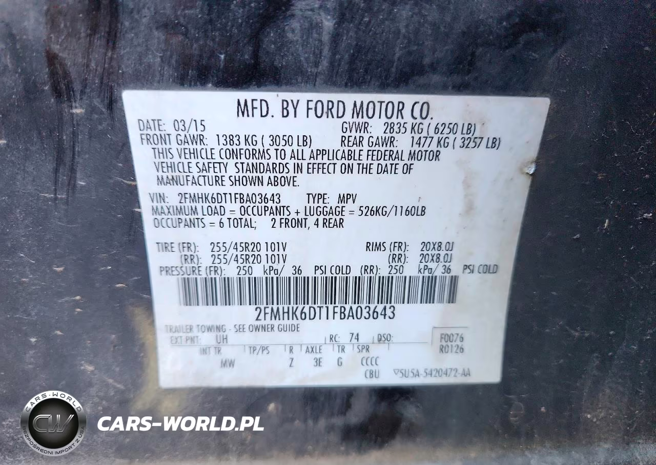 2015 Ford Flex Limited VIN:2FMHK6DT1FBA03643 - 12
