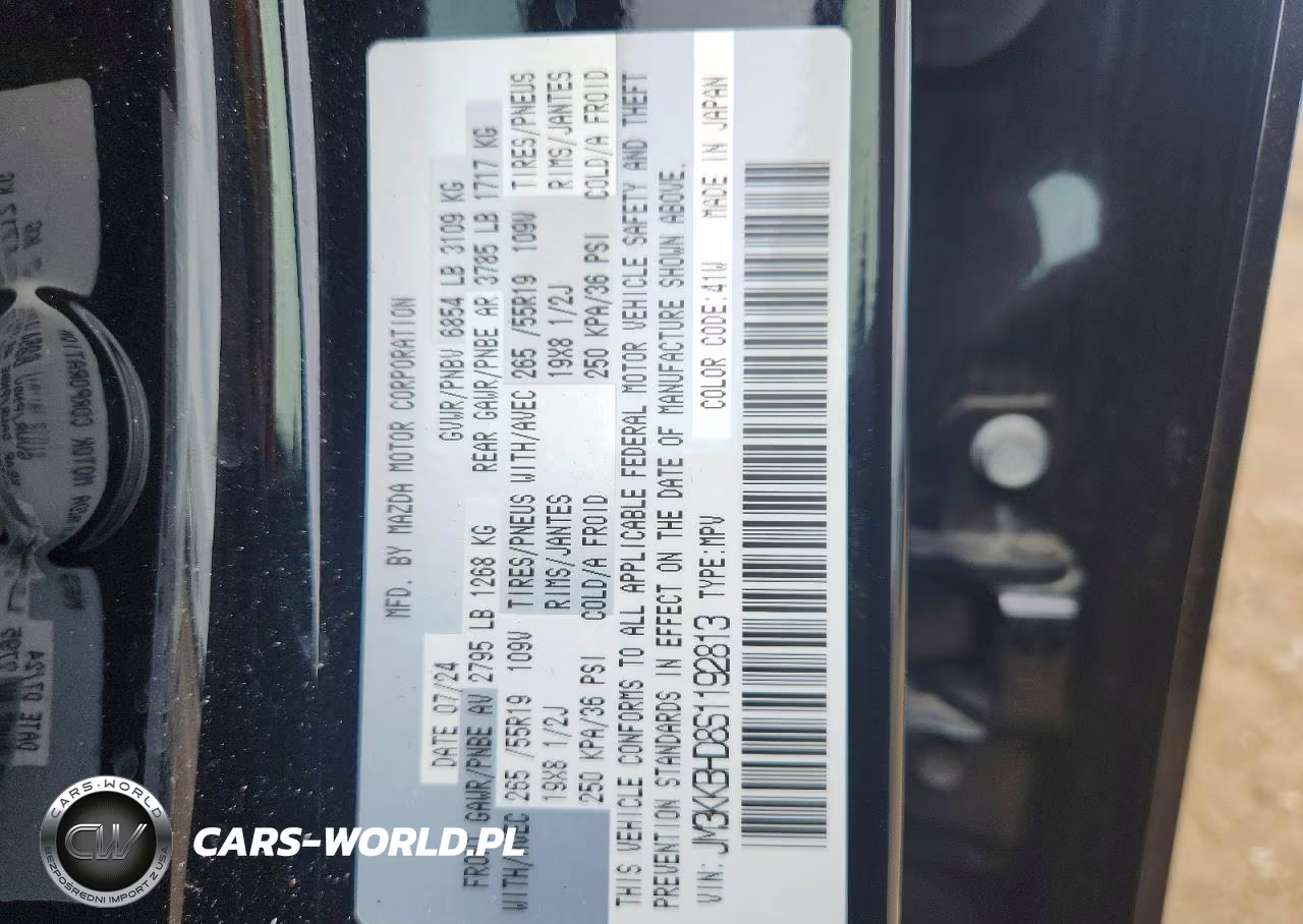 2025 Mazda Cx-90 Preferred VIN:JM3KKBHD8S1192813 - 13