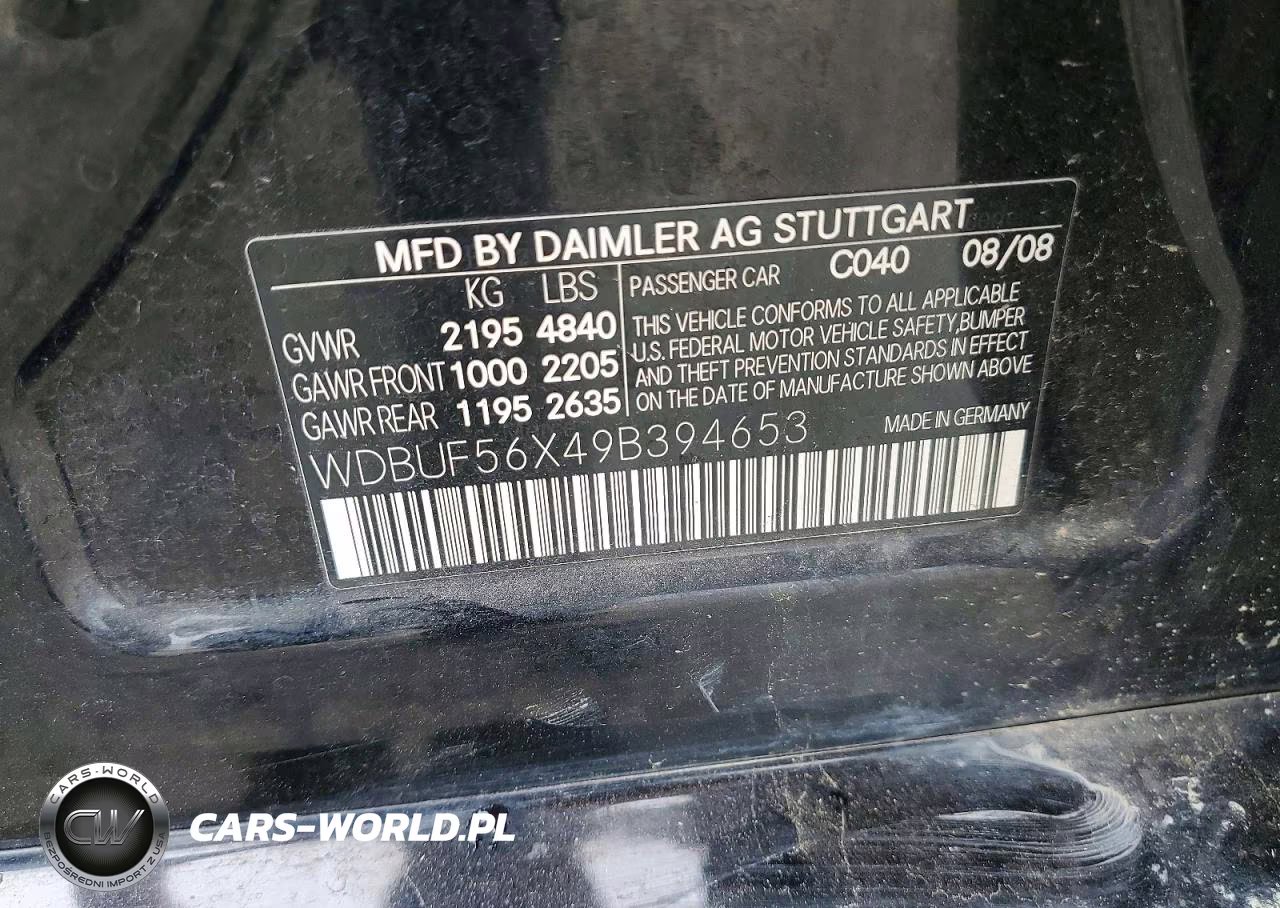 2009 Mercedes-Benz E 350 VIN:WDBUF56X49B394653 - 12