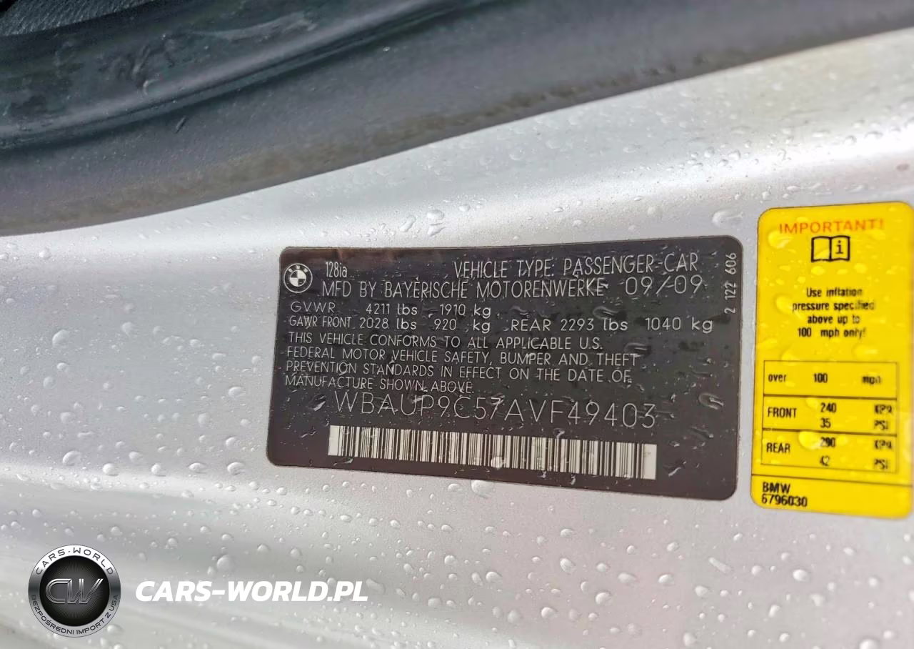 2010 BMW 128 I VIN:WBAUP9C57AVF49403 - 12