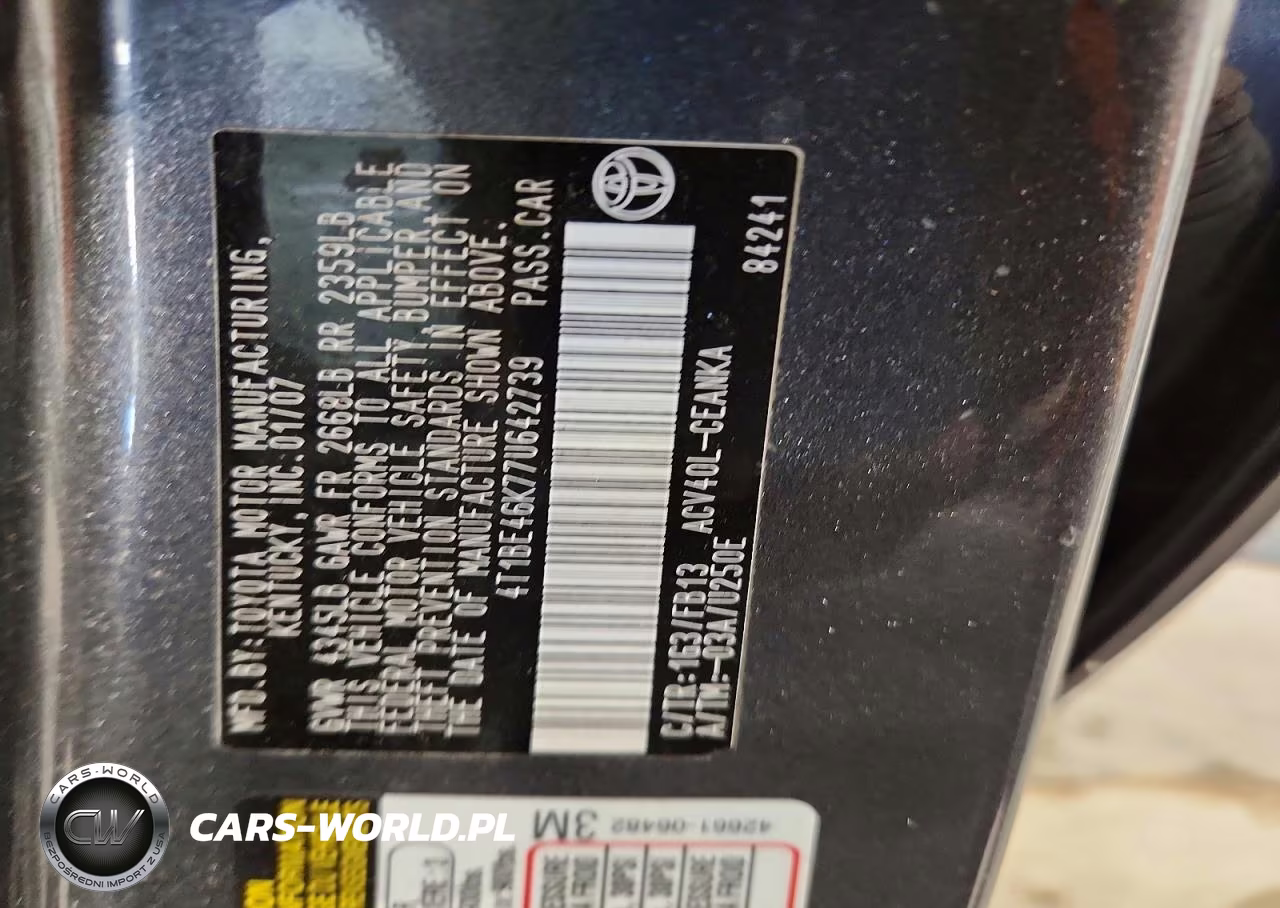 2007 Toyota Camry Le VIN:4T1BE46K77U642739 - 12