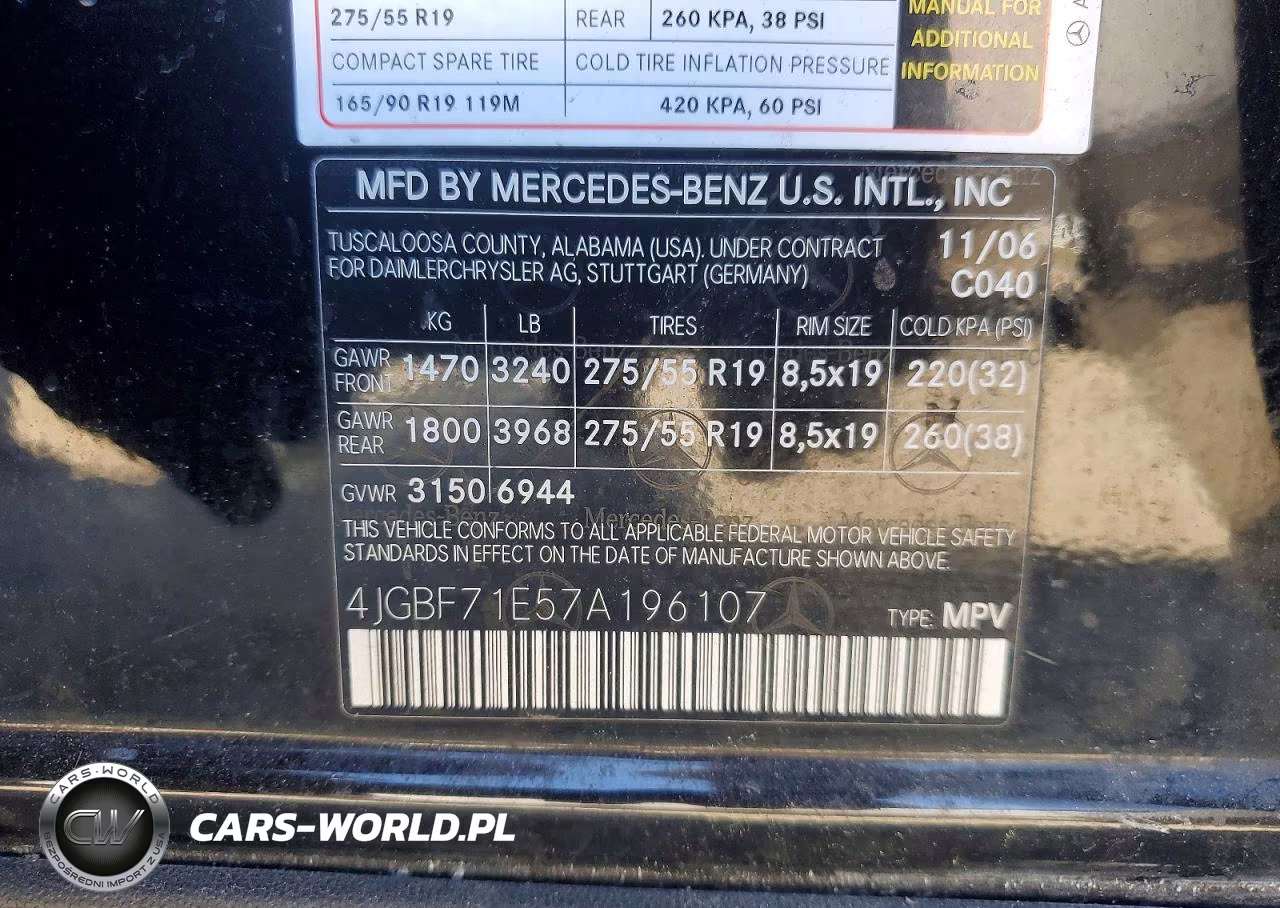 2007 Mercedes-Benz Gl 450 4Matic VIN:4JGBF71E57A196107 - 13