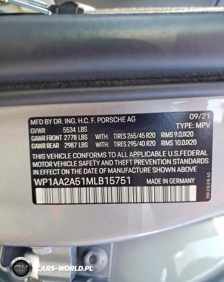 2021 Porsche Macan VIN:WP1AA2A51MLB15751 - 13