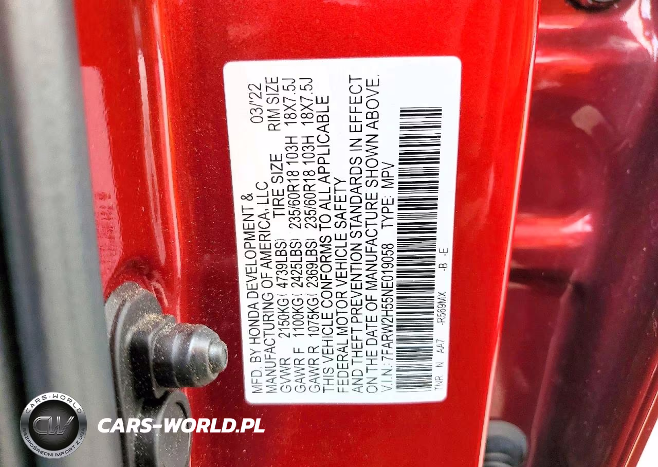 2022 Honda Cr-V Ex VIN:7FARW2H55NE019058 - 14