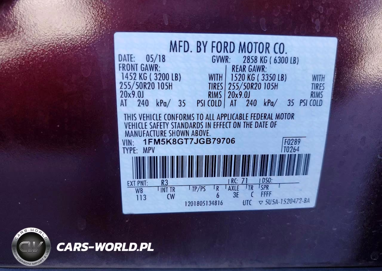 2018 Ford Explorer Sport VIN:1FM5K8GT7JGB79706 - 14