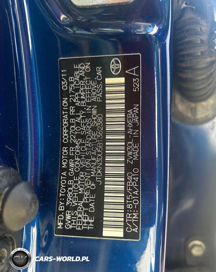 2011 Toyota Prius Two VIN:JTDKN3DU5B1362380 - 10