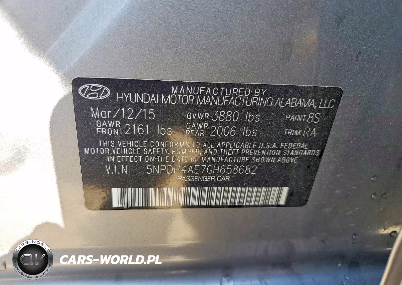 2016 Hyundai Elantra Se VIN:5NPDH4AE7GH658682 - 12