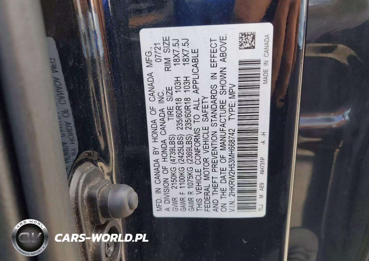 2021 Honda Cr-V Ex VIN:2HKRW2H53MH668742 - 13