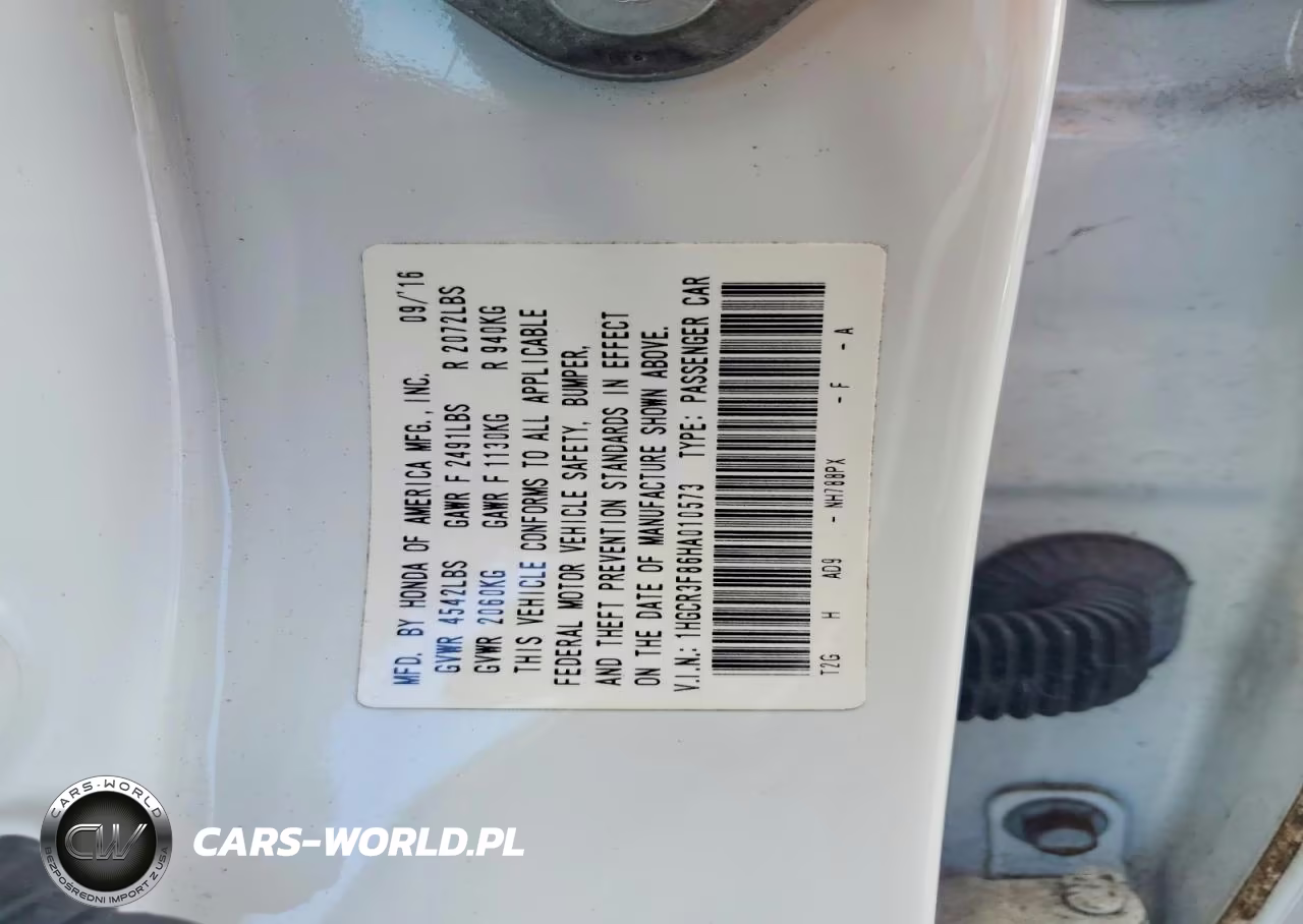 2017 Honda Accord Exl VIN:1HGCR3F86HA010573 - 12
