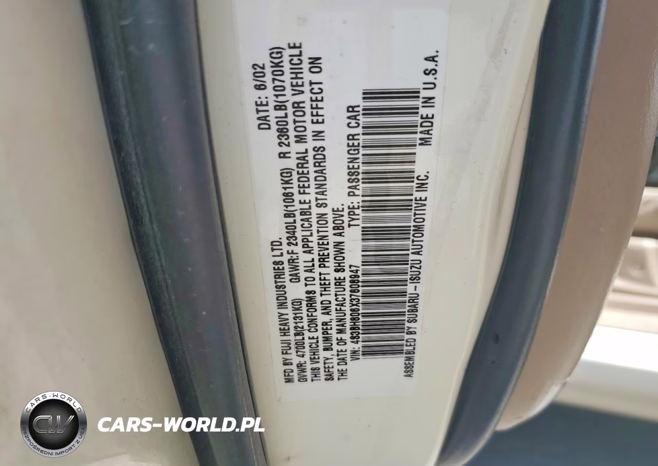 2003 Subaru Legacy Outback H6 3.0 Ll Bean VIN:4S3BH806X37608947 - 13