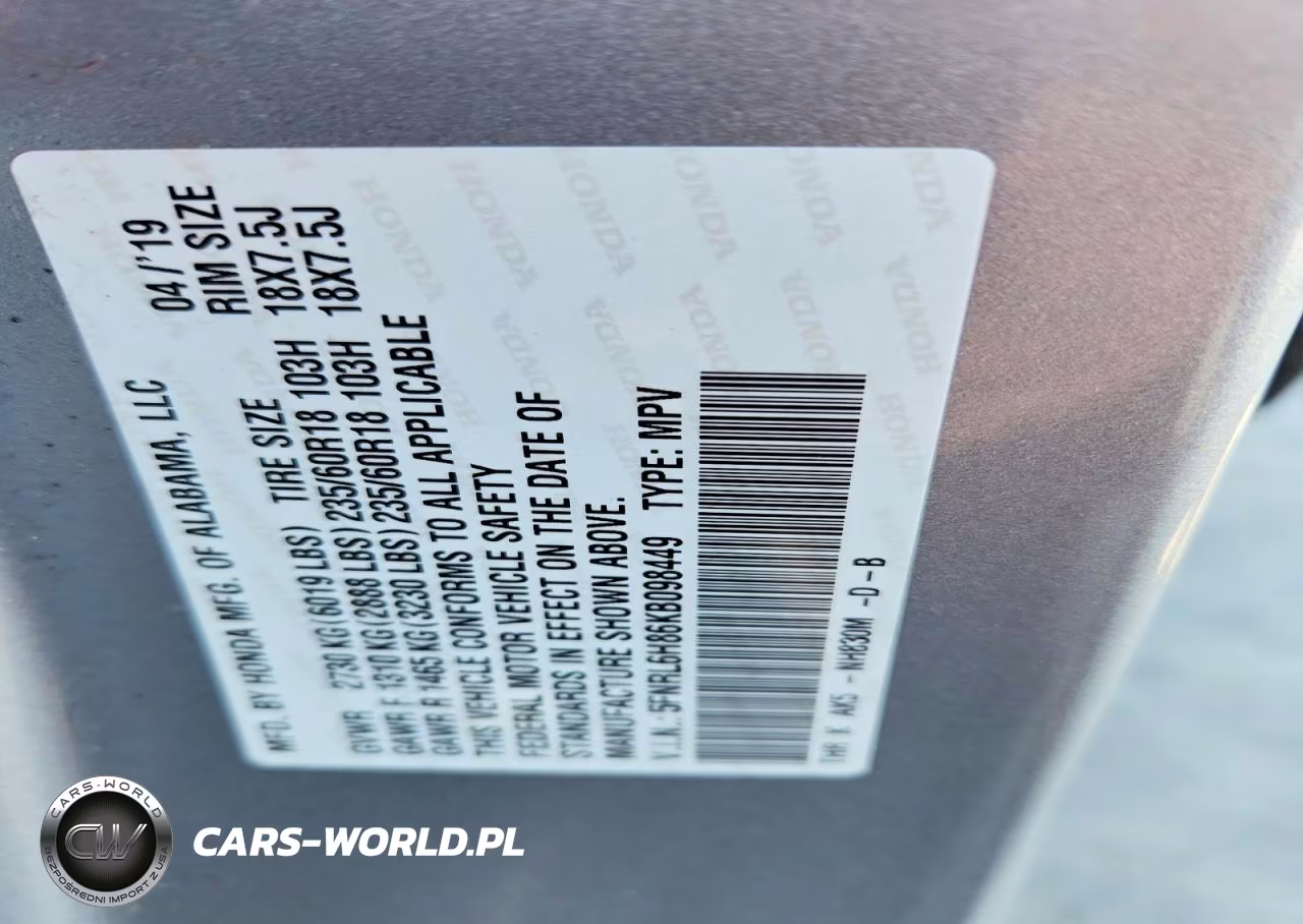 2019 Honda Odyssey Touring VIN:5FNRL6H86KB098449 - 13